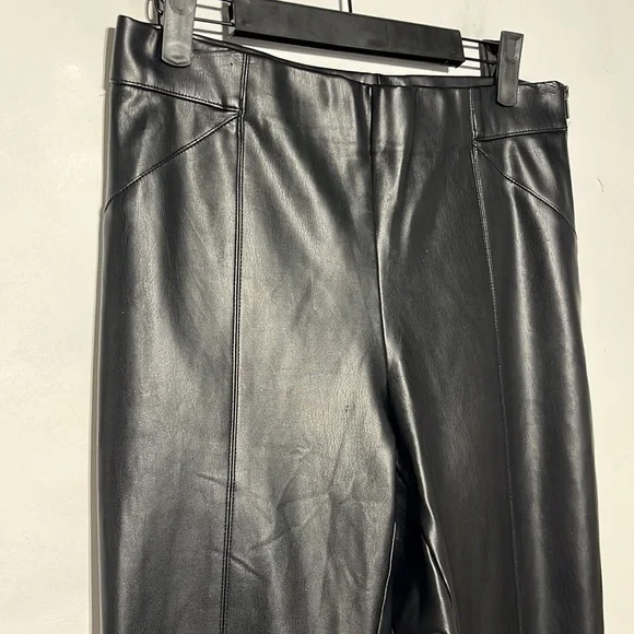 ZARA Black Faux Leather Leggings Size Large - Picture 2 of 9